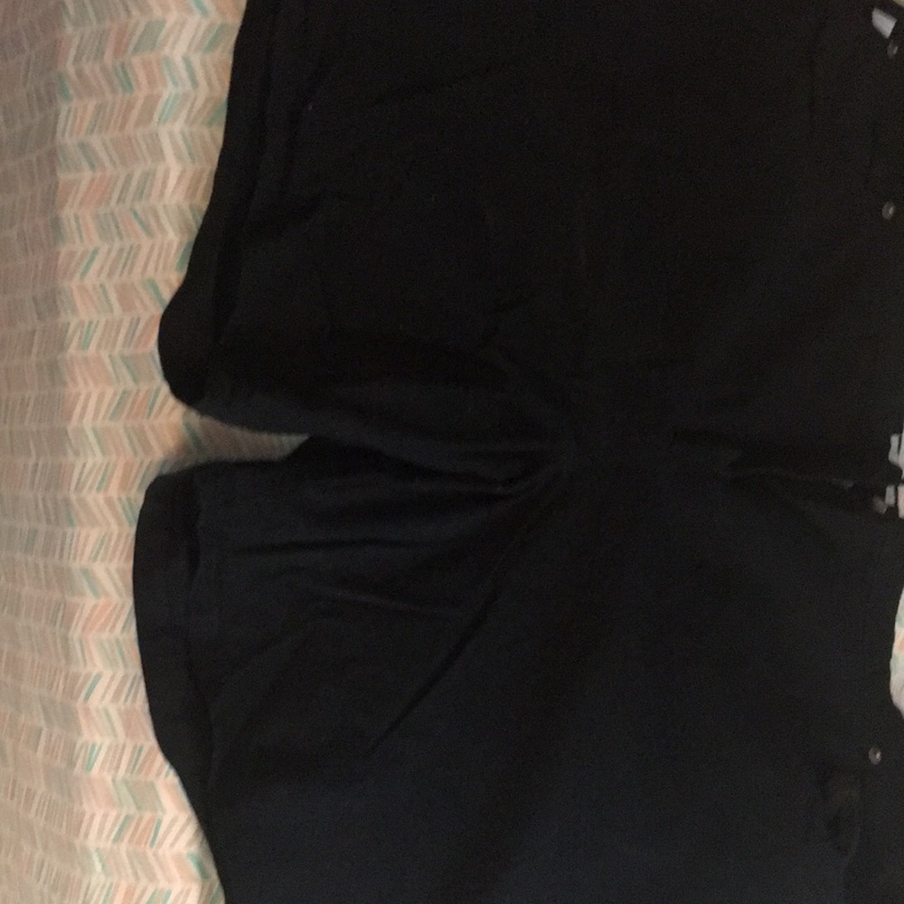 Black elastic top shorts